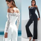 Женский комбинезон с длинным рукавом, с широкими штанинами