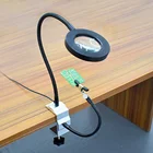 Увеличительное стекло для паяльника USB 3X, рабочее освещение, металлический зажим для паяльника с 2 гибкими дужками