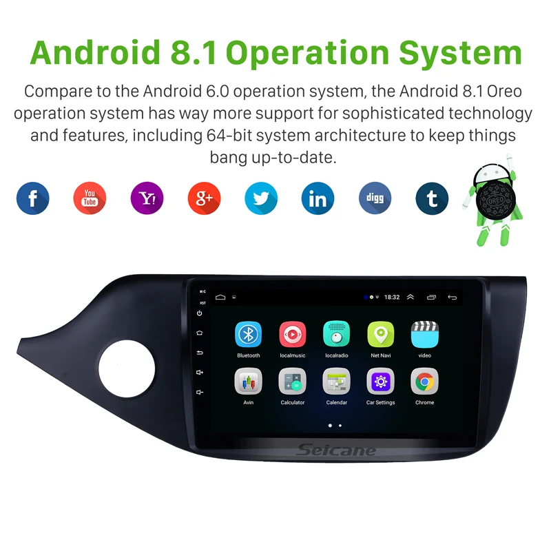 Seicane GPS навигация для 2012 2013 2014 Kia Ceed LHD сенсорный экран 9 дюймов Android 8 1 радио Bluetooth