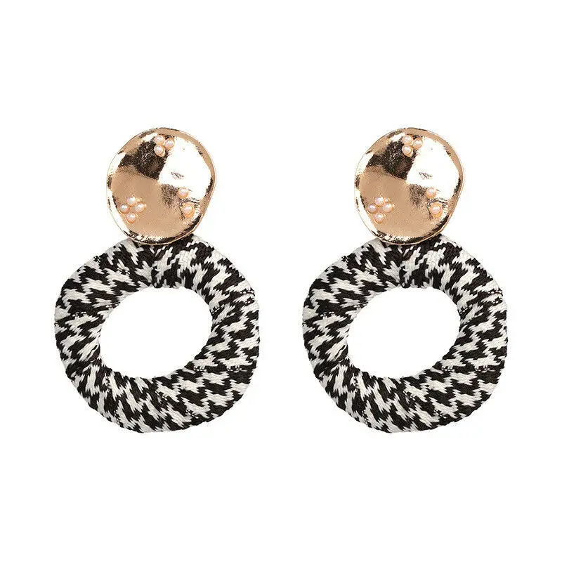 Fashion Women Bohemian Colorful Cloth Round Drop Statement Earrings Jewelry Gift Brand Fine | Украшения и аксессуары