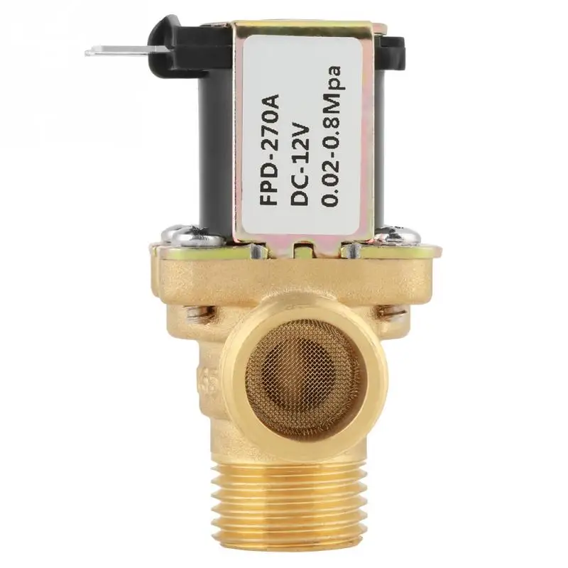 Горячая DC 12V DN15 G1/2 Латунь Электромагнитный клапан нормально закрытый воды