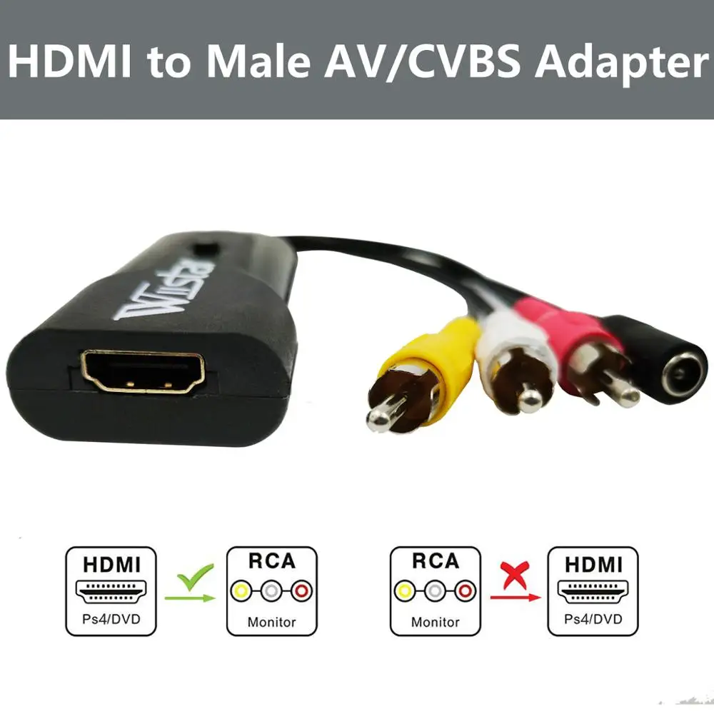 Новое поступление адаптер Wiistar HDMI AV HD видео преобразователь в RCA AV/CVSB L/R 1080P HDMI2AV NTSC