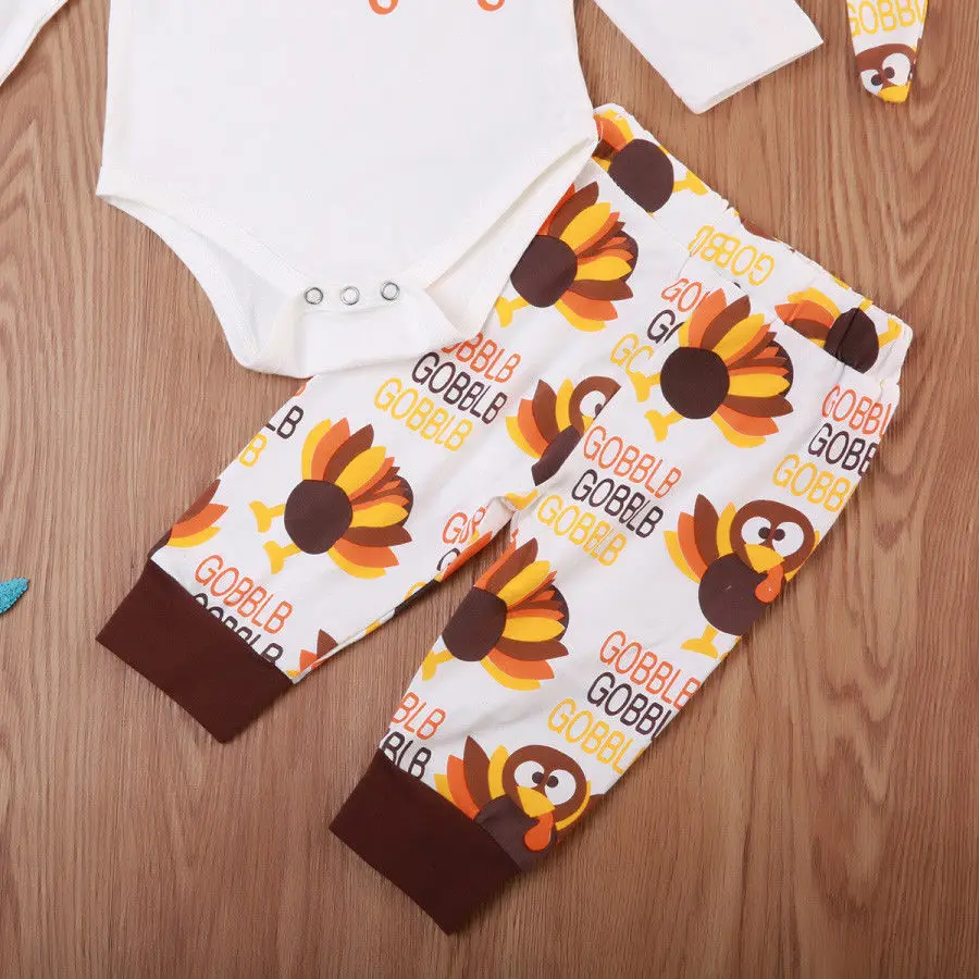 Pudcoco 2019 Brand New Thanksgiving Newborn Baby Boy Girl Top Romper Pants Outfits Set Clothes | Детская одежда и обувь