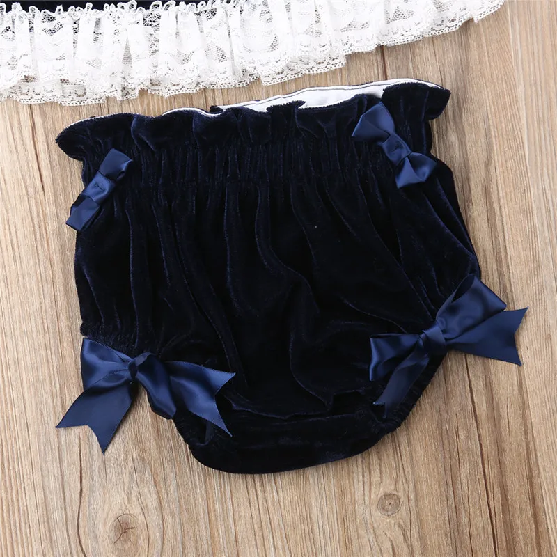pudcoco Fashion Newborn Kids Baby Girl Clothes set Long sleeve Lace Velvet Tops Shorts Hat Girls Clothing sets Outfits 0-4Y | Детская