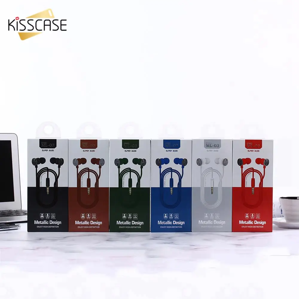 KISSCASE модные наушники с басами в ухо для универсального Смартфона стерео вкладыши