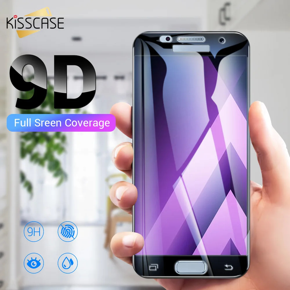 KISSCASE 9D закаленное Стекло на для samsung Galaxy A5 A7 A3 J5 J3 J7 2016 2017 A510 A520 полный Чехол Экран