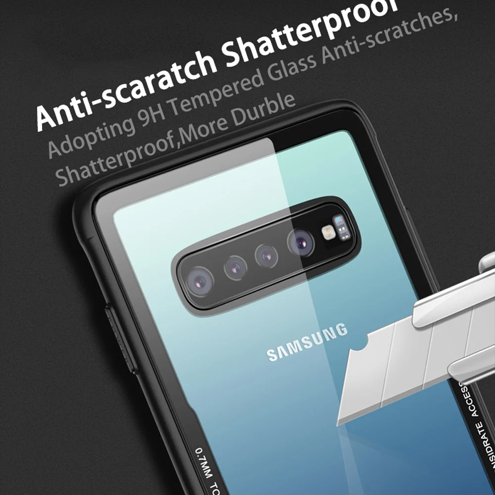 Чехол из закаленного стекла KISSCASE для Samsung Galaxy S10 LITE PLUS S10E прозрачные чехлы задняя