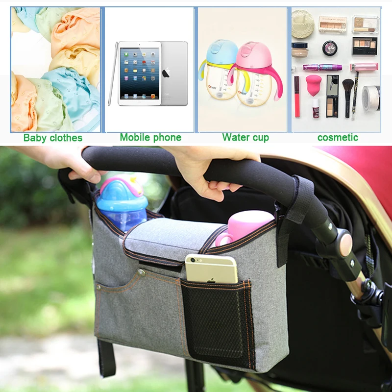 Универсальная сумка для подгузников на детскую коляску вместительная подвесная
