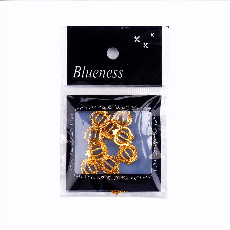 Blueness 10 шт/партия 3D выдалбливают короны для дизайна ногтей украшения блеск