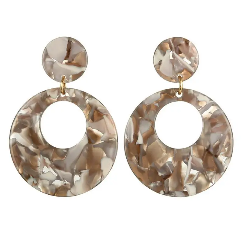 Creative Round Acrylic Earrings Fashion Multicolor Jewelry Female | Украшения и аксессуары
