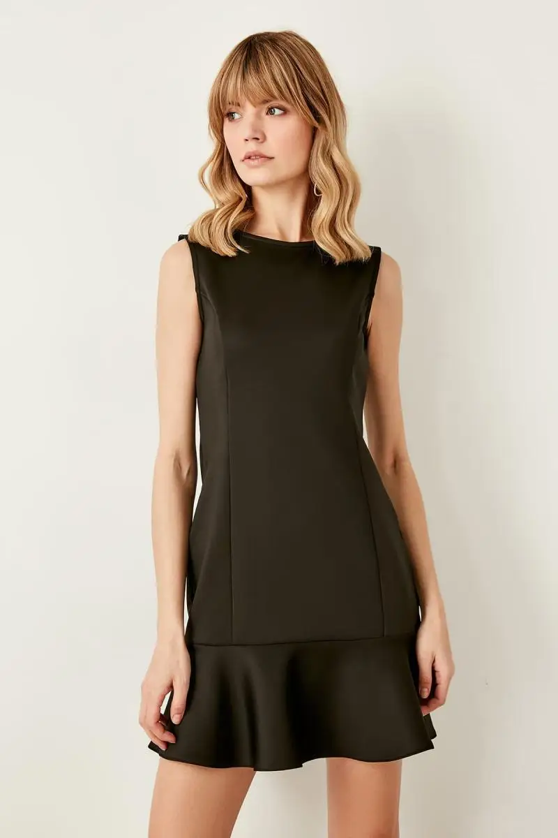 Trendyol Черное Трикотажное Платье TWOSS19AD0051|Женские платья| |