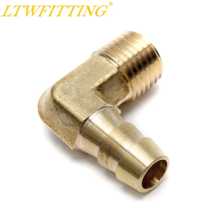 LTWFITTING латунный штуцер с углом 90 градусов зазубриной 3/8 ID шланг x 1/4 дюйма NPT Air Gas|brass