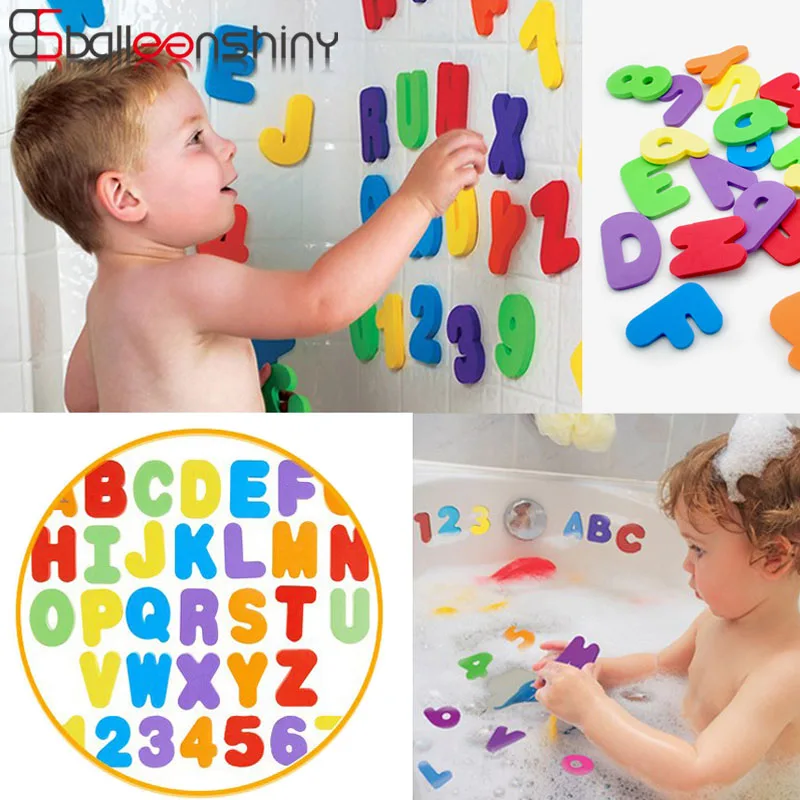 36 шт./компл. буквенно цифровые буквы пазл для ванны EVA Детские Игрушки новые