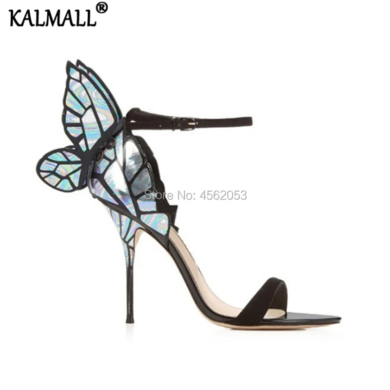 Сандалии KALMALL женские с металлическими крыльями бабочки модные туфли-лодочки