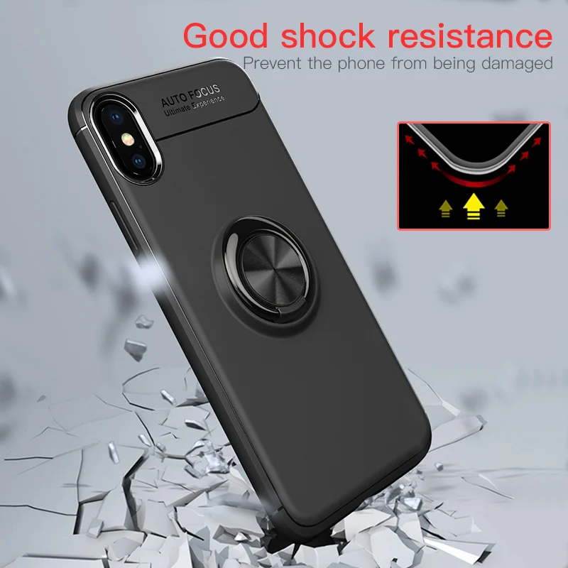 Чехол для iPhone X XR 6S 6 7 8 Plus ударопрочный автомобильный держатель Магнитный