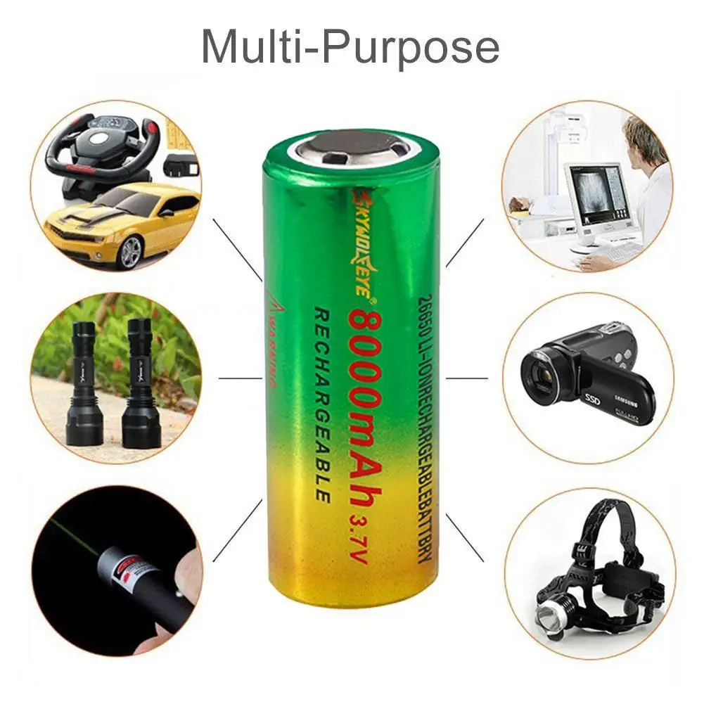 8000 mAh литий ионная 26650 3 7 V аккумуляторная батарея для освещения светодиодного