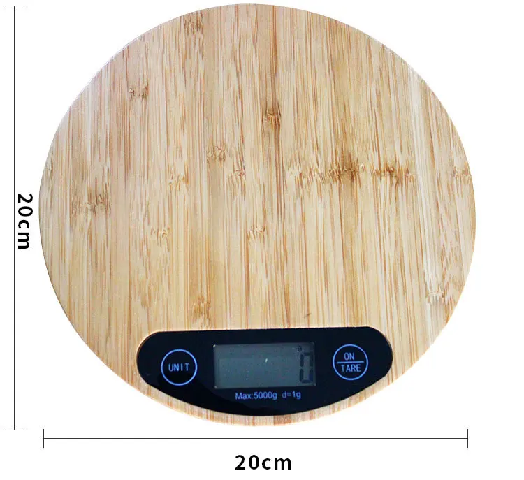 Bamboo Wood Panel Electronic Kitchen Scale Pression To 1g Food Pastry Pouder Suger Salty Medicinal Materials Measuring Tools | Дом и сад