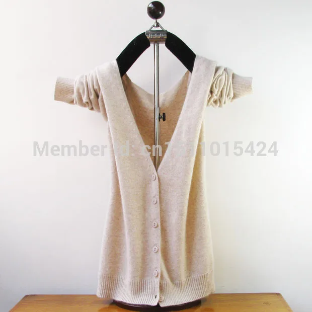 2019 New Spring And Autumn Women's Cashmere Wool Blend Cardigan V-Neck Knitted Soft Coat Solid Color Shirt Short Loose Sweater |