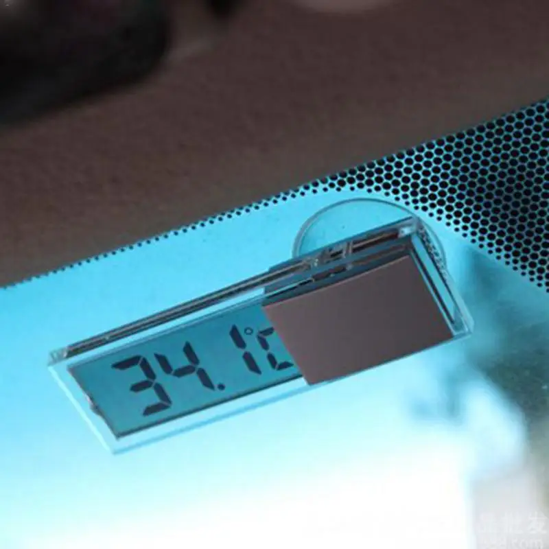 100% Brand Sucker Type Car Thermometer Electronic Transparent LED | Clocks
