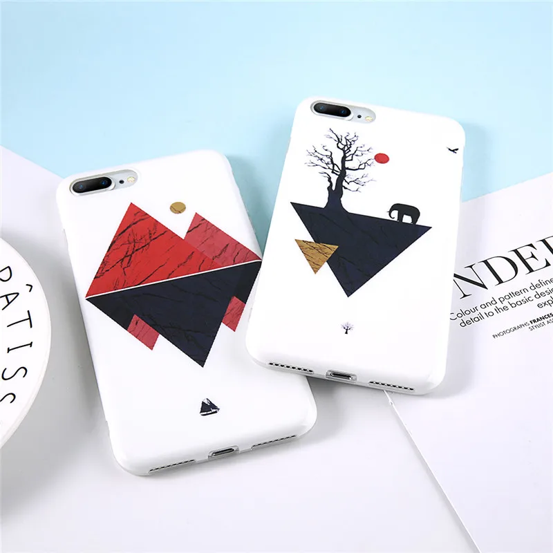 Lovebay узорные чехол для iPhone 6 S 7 8 Plus X XR XS Max геометрические треугольные мраморные