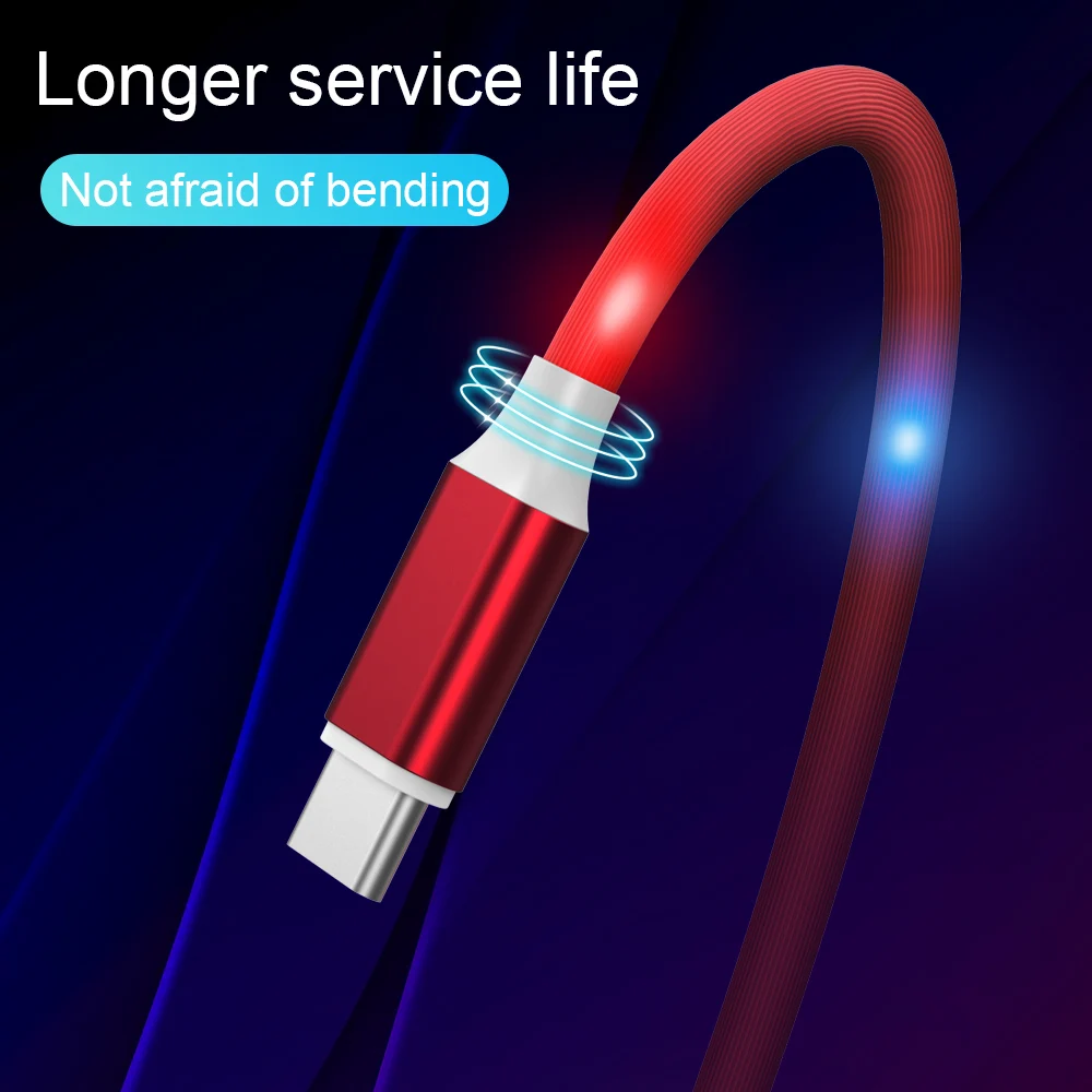 KISSCASE Micro USB кабель Универсальный 2A Быстрая зарядка для Samsung Huawei Xiaomi LED Голосовое
