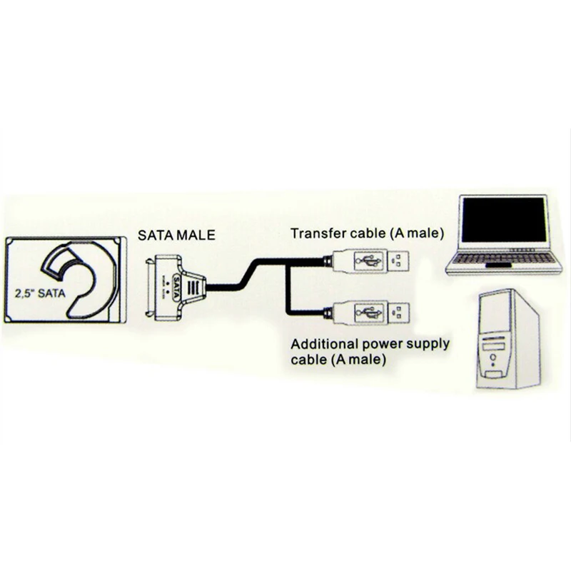 SATA к USB 2 0 до 7 15 22pin адаптер Кабели для 5 ''HDD ноутбука жесткий диск внешний