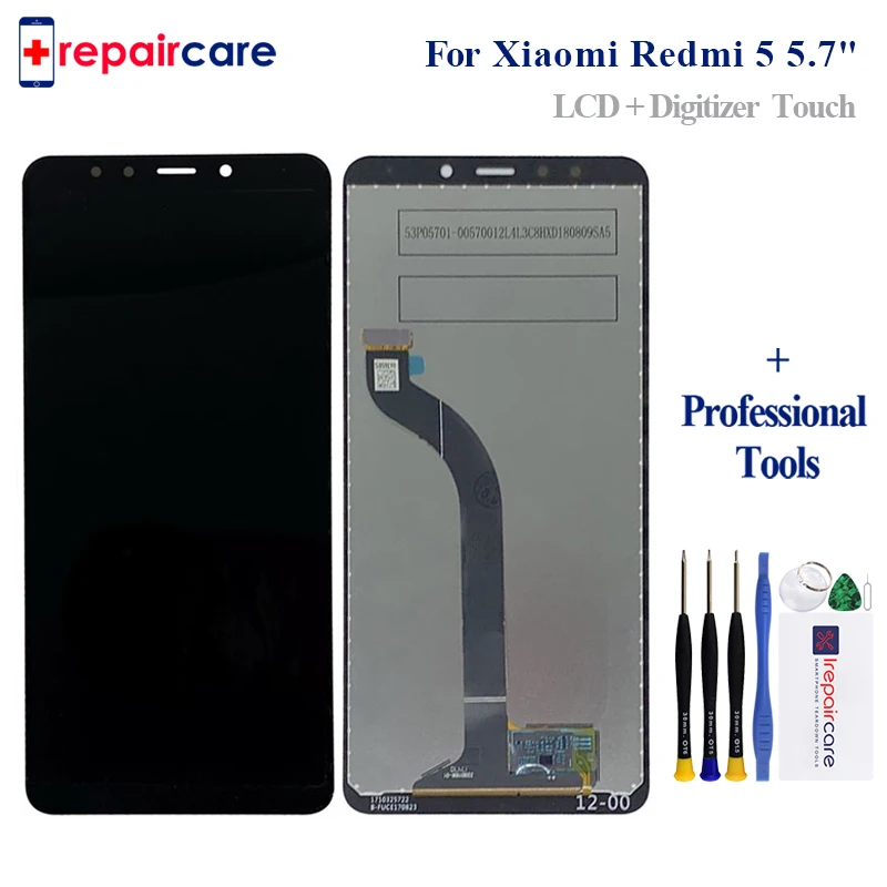 Для Xiaomi Redmi 5 ЖК дисплей + сенсорный экран 1440X720 HD стеклянная панель дигитайзер