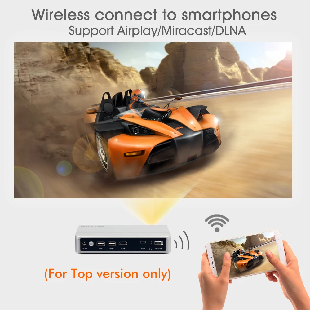 BYINTEK UFO R9 Smart Android Топ Версия wifi видео микро Портативный DLP Мини светодиодный 3D