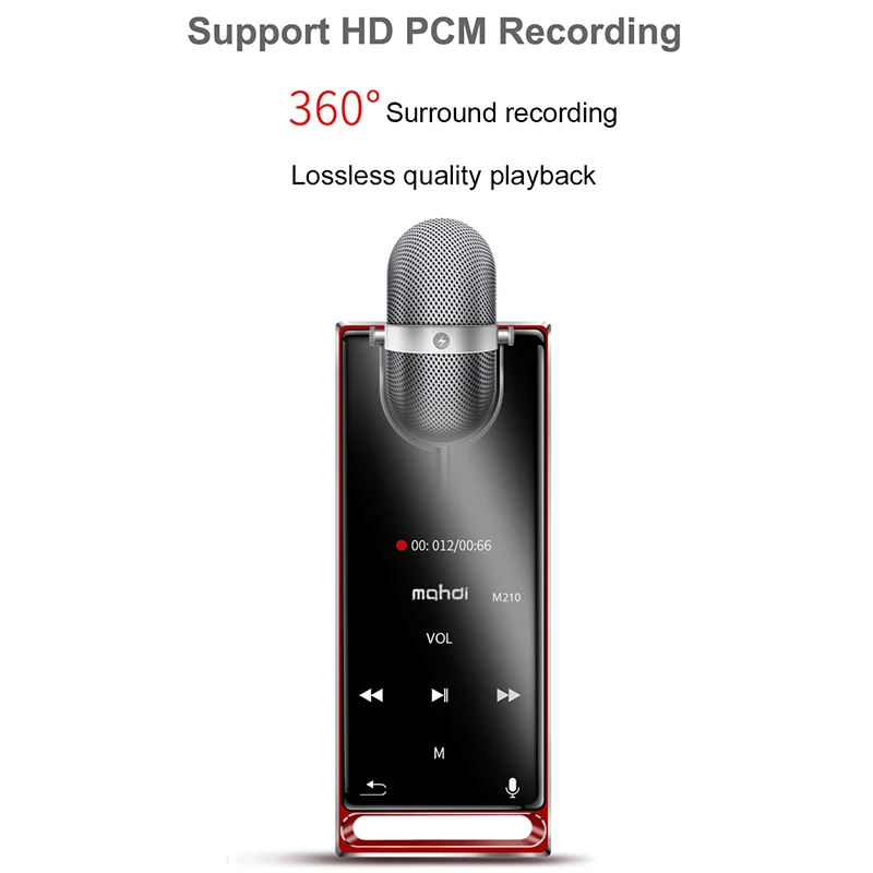 Mahdi M210 MP3 плеер Bluetooth нажатие на экран 1 8 дюймов портативный спортивный Usb Hd Hifi