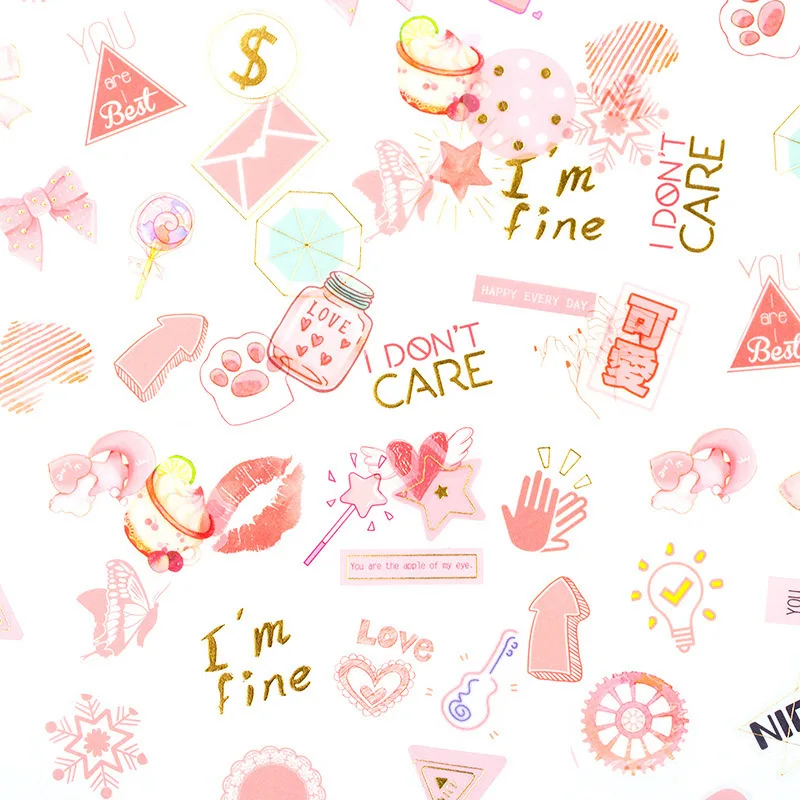 100 шт. Kawaii наклейки с рисунком вишня милые бронзовые канцелярские Новинка клейкие