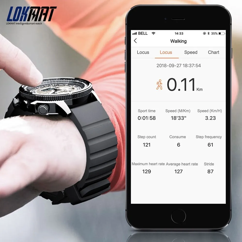 Новые смарт часы LOKMAT для мужчин спортивные шагомер Bluetooth водонепроницаемые Relogio