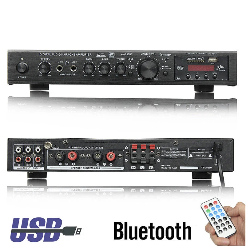 720 Вт 5 каналов bluetooth HiFi стерео объемный звук усилитель светодиодный цифровой