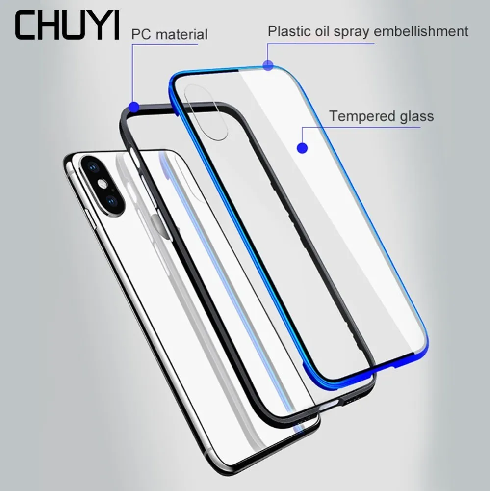 Чехол из закаленного стекла для телефона IPhone XS Max XR 7/8 Plus Цветной глянцевый чехол с