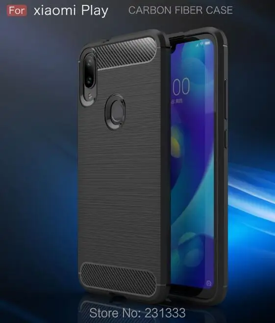 Мягкий ТПУ чехол C-ku IPAKY Brush Для Xiaomi Play Redmi Note 7 для Sony Xperia XZ4 Compact Carbon Fiber задняя крышка