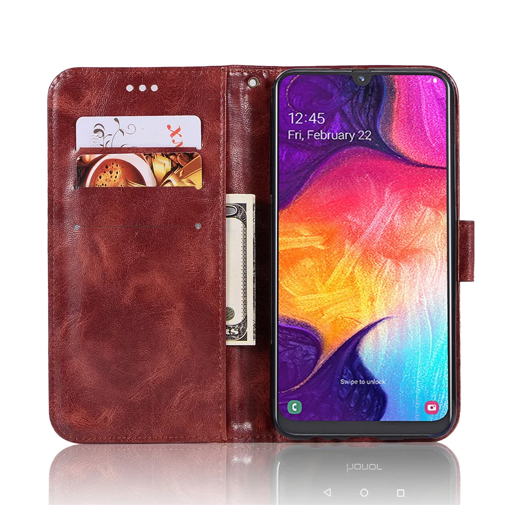 Чехол для samsung Galaxy A50 A30 A70 A20 винтажный Ретро с откидной подставкой из