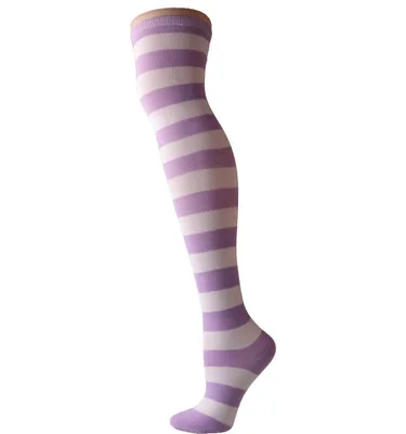 Cheerleader socks1 пара женских девушек на коленях длинные полоски с принтом до бедра