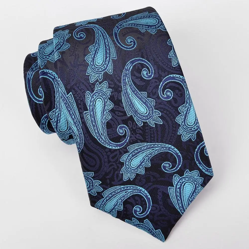 

Green Blue Paisley Polyester Tie Navy Blue Stripe Dots Mens Business Tie Jacquard Woven Formal Necktie For Men Suit WholeSale