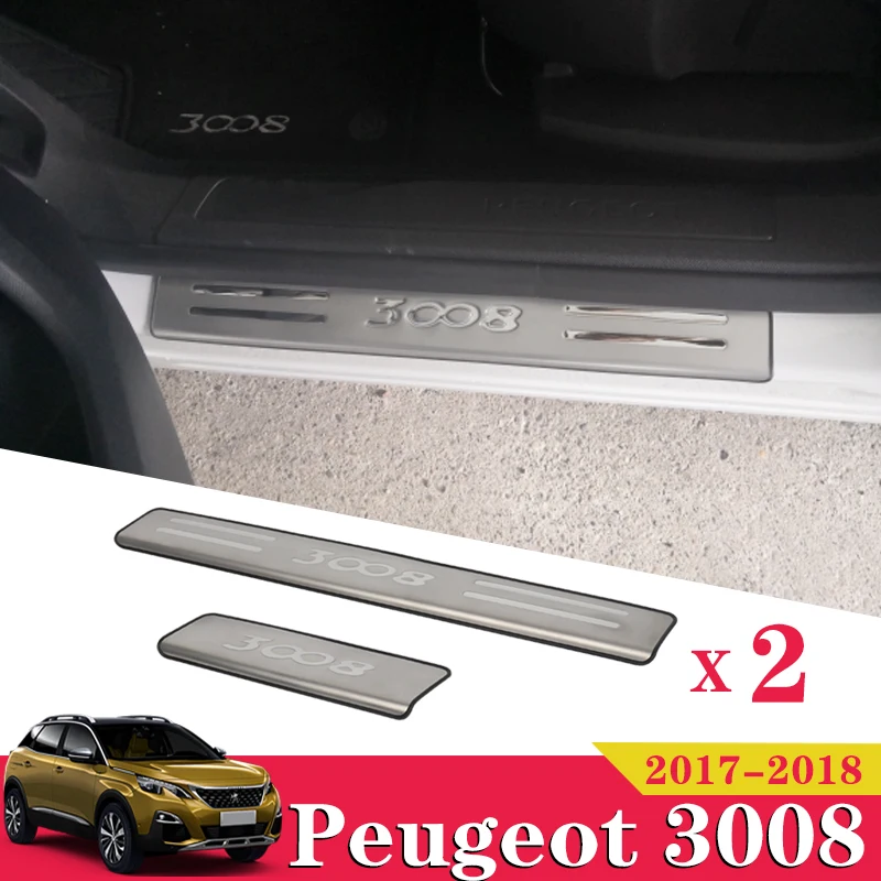4X для PEUGEOT 3008 II GT 2016 17 2018 2019 автомобильный Стайлинг Накладка на порог защита педали