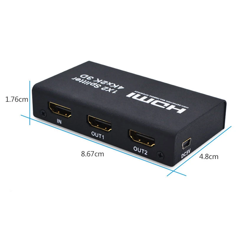 Лучшие предложения Новый HDMI 1x2 сплиттер поддержка 4K x 2 K 3D один-в и два-out