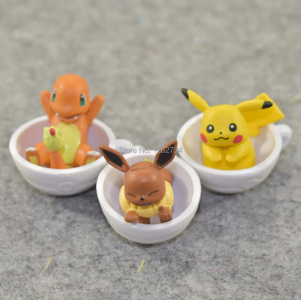 Симпатичные 5 шт. Pika Eev Flareon Vaporeon Jolteon 3 см экшн фигурки из ПВХ в розницу|Игровые и
