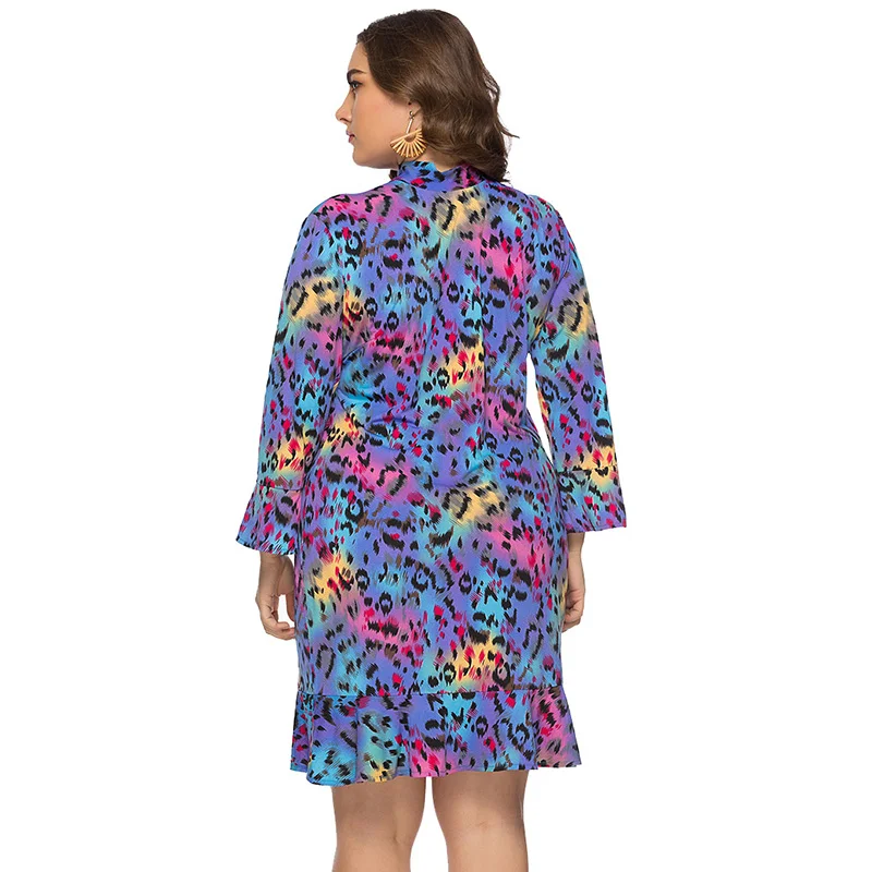 Женское платье с леопардовым принтом Romacci элегантное средней длины длинным