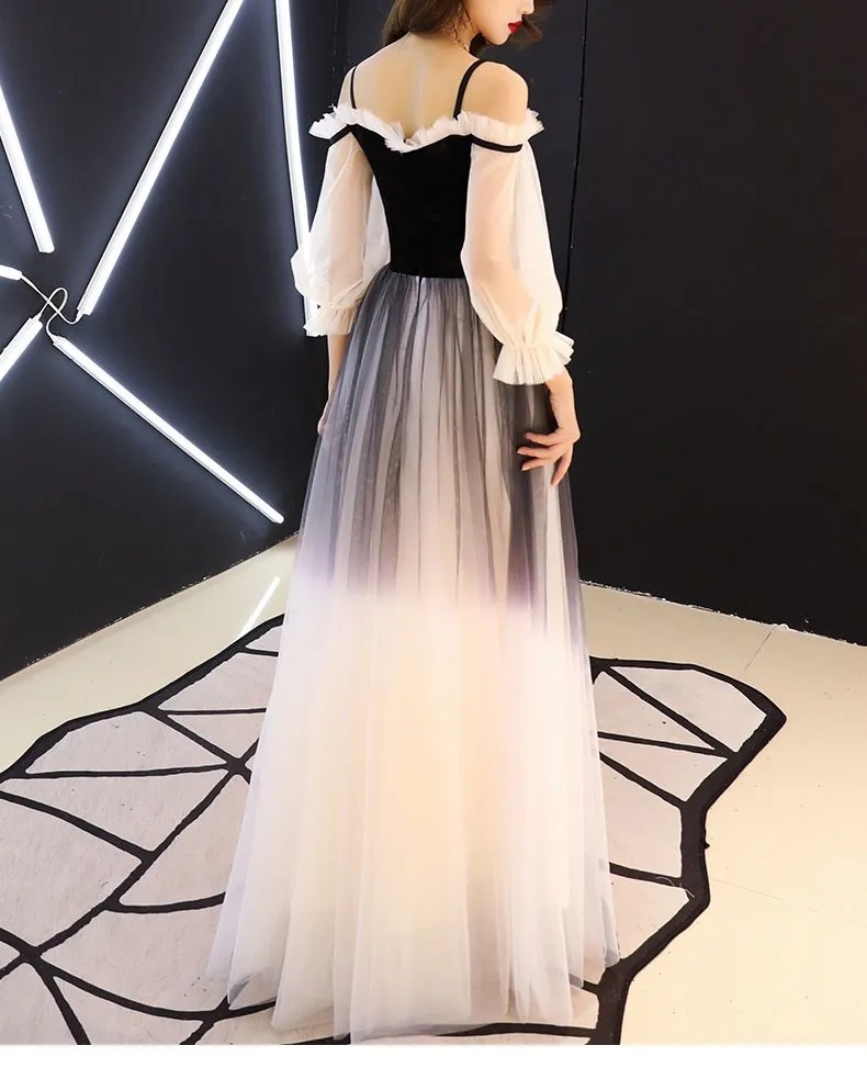 Женское длинное платье с вырезом лодочкой Сетчатое открытыми плечами для