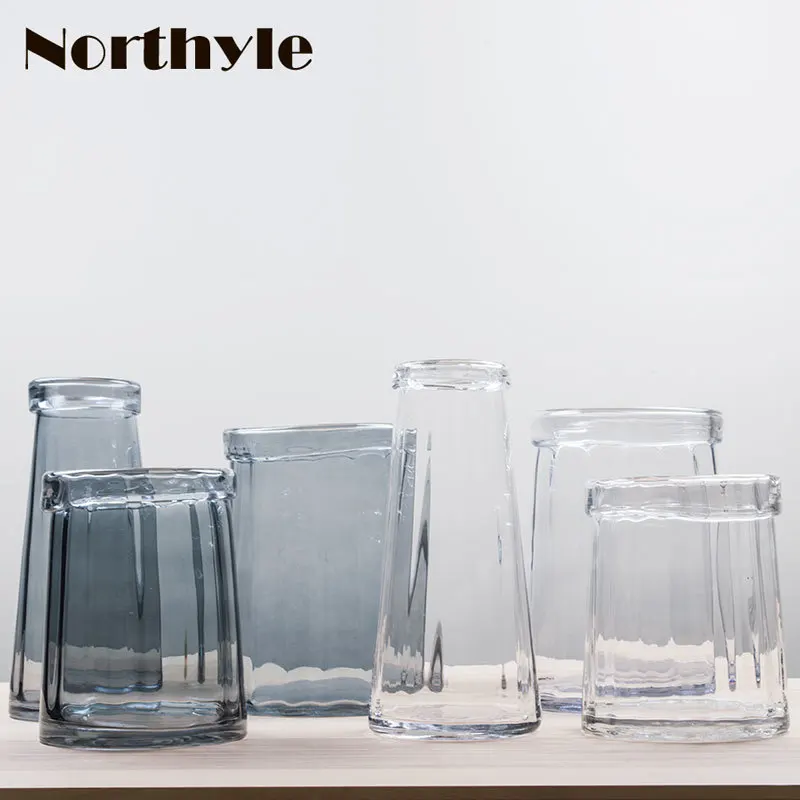 

Elegant glass vase for flowers home decoration wedding vase decor glass terrarium modern floor vase glass pot