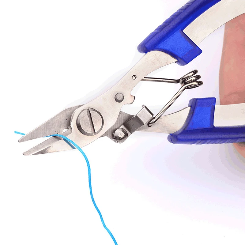 Stainless Steel Fishing Pliers Non-slip Fishing Braided Line Cutters Fishing Tackle Crimping Pliers Slicer Scissor Fishing Tool