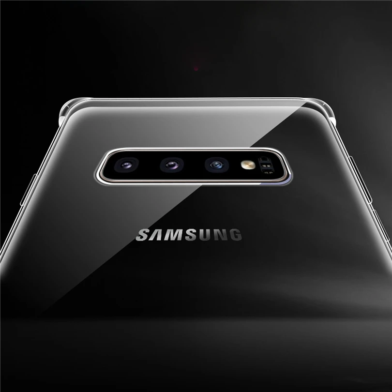Чехол для Samsung Note 10 9 8 S10e S10 S9 Plus S8 Прозрачный ударопрочный Силиконовый ТПУ