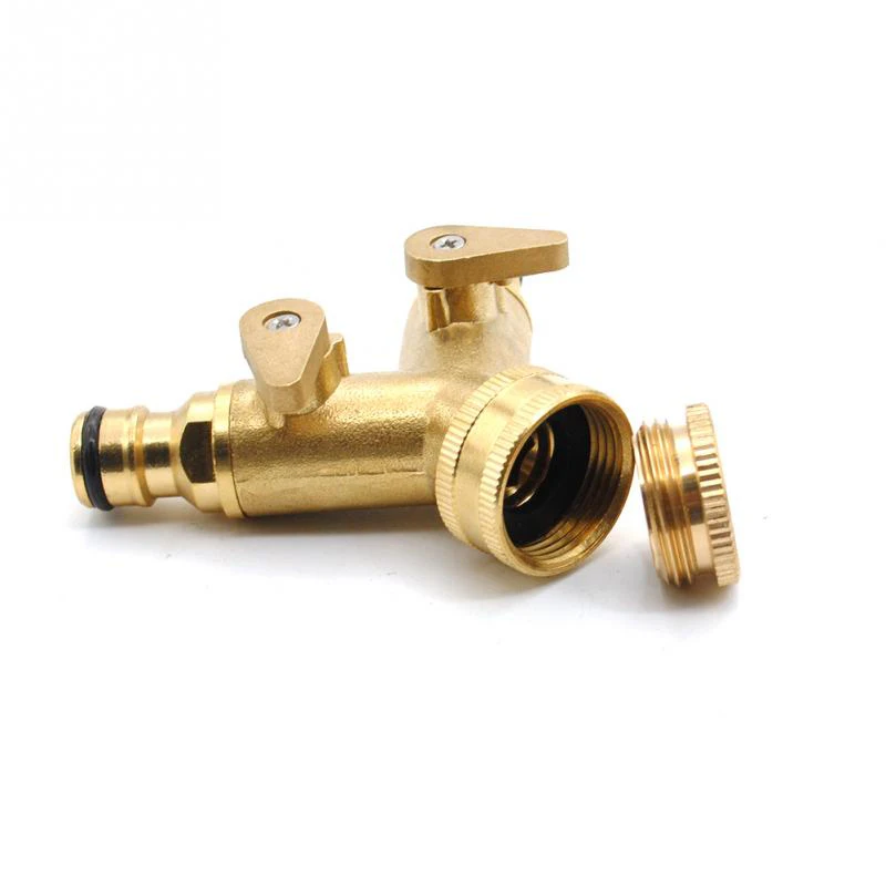 2 способ разветвитель Латунь Вода Насадка На шланг Быстрый разъем клапан