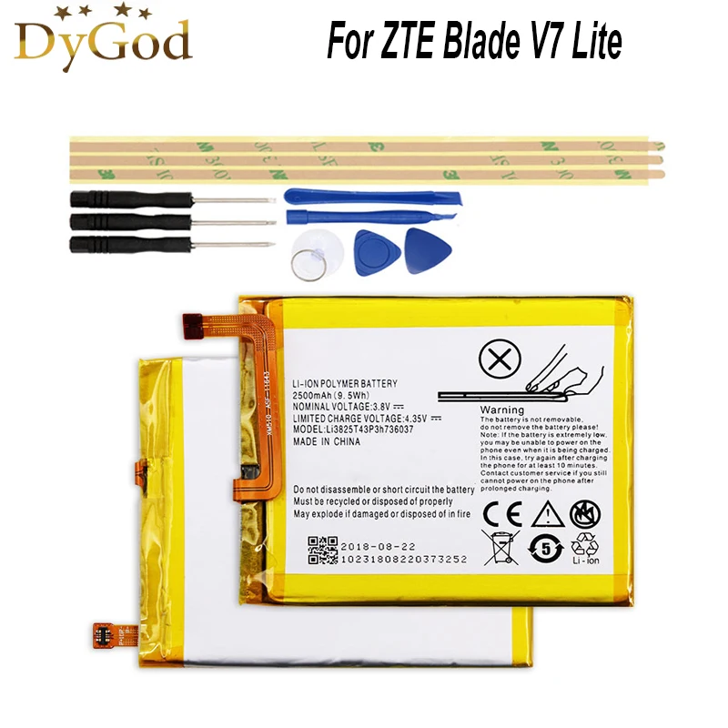 Аккумулятор Li3825T43P3h736037 на 2500 мА · ч для ZTE BV0720 Blade A2 V7 Lite с двумя SIM-картами