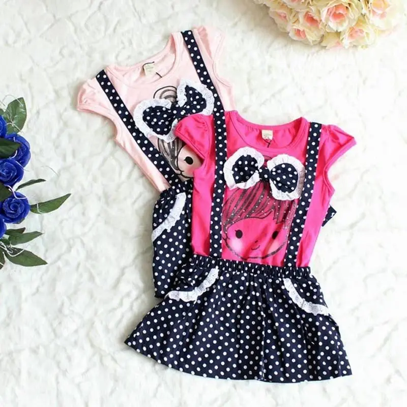 Pudcoco Girl Dress 2Y-6Y Baby Girls Kid Polka Dot Summer Toddler Overalls Outfit Clothes Short | Детская одежда и обувь