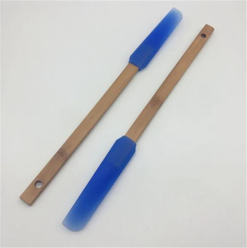 Горячее предложение 600 шт шпатель с деревянной ручкой силиконовая головка