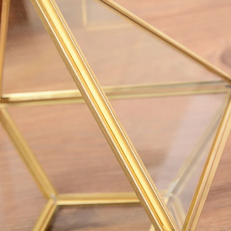 Diamond Shape Box Organizer Geometry Glass Cosmetic Storage Jewelry Collection Decoration Gift | Дом и сад